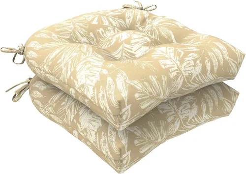 Miniatura 31 de LVTXIII Cojines para sillas de mimbre para exteriores, 19 x 19 x 4 pulgadas, cojines para sillas de patio con lazos, cojines de asiento gruesos