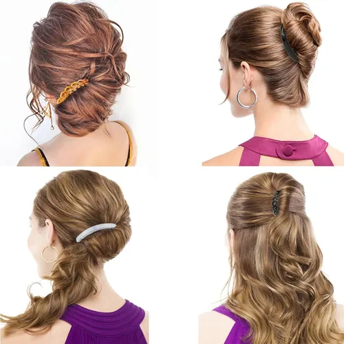 Miniatura 6 de 9 peines laterales para el cabello, estilo francés, de plástico ligero, 11/25/29, pinzas para el cabello para mujeres y niñas (clásico)