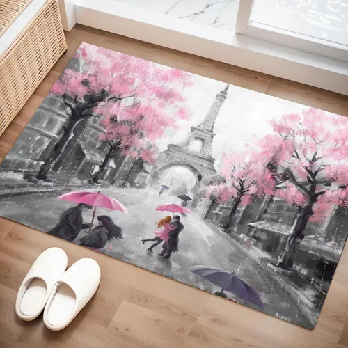 Miniatura 2 de Tapete de 2 x 3 pies con lazo rosa, bonito tapete de coqueta con moño, moderno y estético, tapete pequeño lavable para entrada, patio, dormitorio