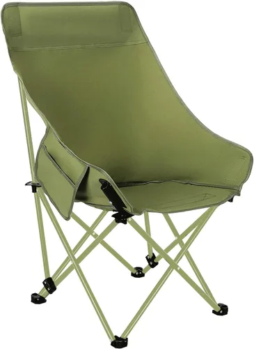 Sillas de camping con respaldo alto, portátil, grande, resistente, plegable, con bolsillo de almacenamiento lateral, con cabeza acolchada, soporta