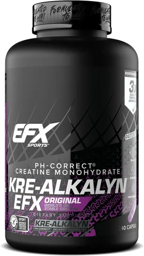 Miniatura 10 de EFX Sports Kre-Alkalyn EFX Suplemento de píldora de monohidrato de creatina con pH correcto, apto para veganos, fuerza y crecimiento muscular, 90