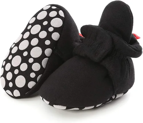 Miniatura 4 de HsdsBebe Unisex Newborn Baby Cotton Booties Non-Slip Sole for Toddler Boys Girls Infant Winter Warm Fleece Cozy Socks Shoes