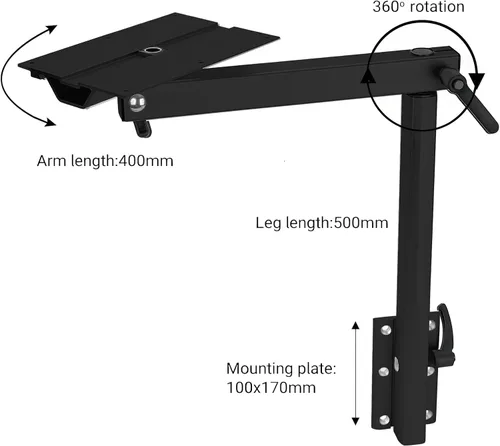 Miniatura 2 de EzeXpreze Pierna de mesa ajustable para RV, rotación de 360 grados en aleación de aluminio, desmontable, Soporte de mesa para RV, altura ajustable