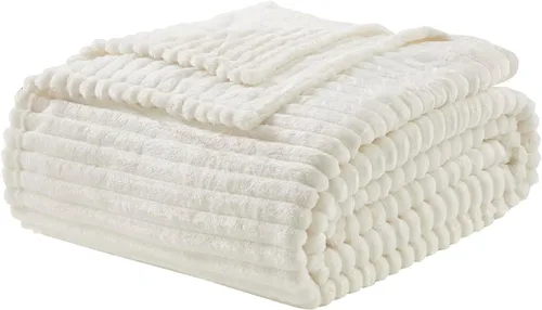 Miniatura 12 de Nestl Manta azul tamaño Queen para cama - Mantas acogedoras y cálidas para mujeres, mantas de felpa grande de vellón para niñas, azul piedra, 90 x