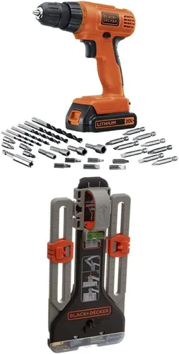 Miniatura 2 de BLACK+DECKER LD120VA - Taladro de litio máximo de 20 voltios con 30 accesorios, naranja con juego de accesorios combinados BLACK+DECKER BDA91109