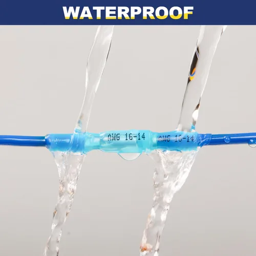 Miniatura 6 de haisstronica 220 piezas de conectores de bala termorretráctiles AWG22-10 macho y hembra terminales de bala de alambre azul, rojo y amarillo, kit