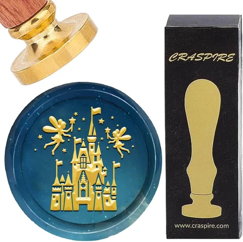 Miniatura 7 de CRASPIRE Sello de cera con diseño de amapola de 0.98 pulgadas (0.984 in), diseño de flores extraíbles de latón con mango de madera para Halloween
