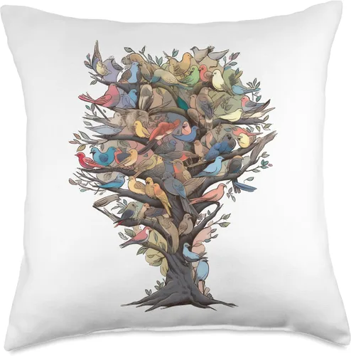 Miniatura 4 de Vogelliebhaber & Vogel Beobachter Store Tree Bird Observation Throw Pillow, 16x16, Multicolor