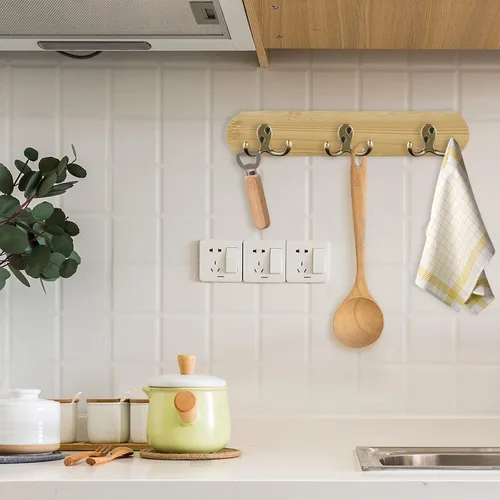 Miniatura 5 de IBosins 10 unidades de ganchos resistentes de doble punta para colgar en la pared con 20 tornillos, ganchos dobles retro para abrigo, bufanda