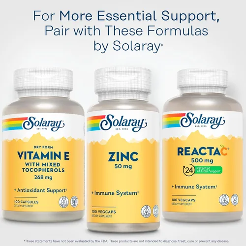 Miniatura 6 de SOLARAY Vitamina E 400 UI (268 mg), forma seca - Fuente natural, tocoferoles mixtos vitamina E - Suplemento antioxidante, PMS y apoyo