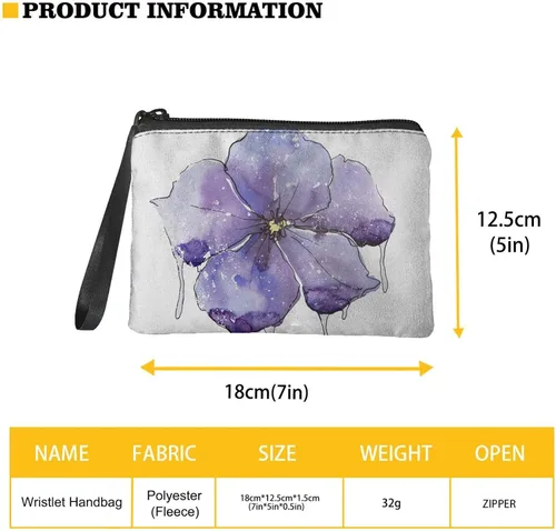 Miniatura 2 de GIFTPUZZ Lindo monedero para mujer, de microfibra de forro polar, portátil, para muñeca, cambio, tarjetero con cremallera