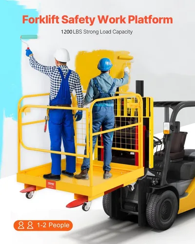 Miniatura 2 de VEVOR Cesta de Carga para Montacargas, Plataforma de Trabajo con Jaula de Seguridad de 36 x 36 Pulgadas, Capacidad de Carga de 1200 lbs, Cesta