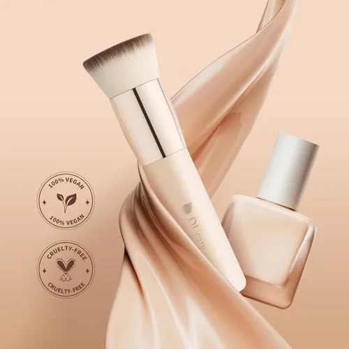 Miniatura 8 de DUcare Brocha para Base, Brocha Kabuki de Punta Plana Sintética Profesional para Maquillaje, Mezcla de Líquidos, Polvo Mineral, Pulido, Punteado