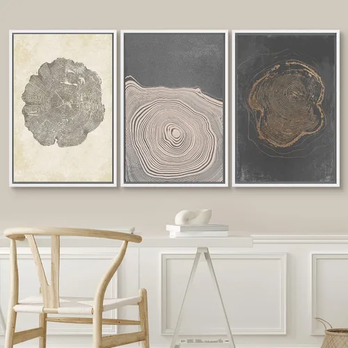 Miniatura 256 de SIGNWIN Lienzo enmarcado para pared, arte con pinceladas de flujo neutro en tonos beige abstractos, ilustraciones, arte moderno, decorativo