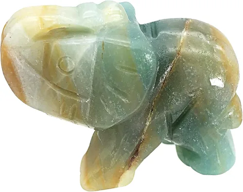 Miniatura 20 de Fekuar Figuras de elefante de cristal curativo talladas a mano de 1.5 pulgadas, escultura de estatua de animal de bolsillo de la suerte, decoración