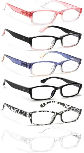 Miniatura 12 de JOSCHOO Paquete de 6 gafas de lectura para computadora para hombres y mujeres con bisagras de resorte cómodas para lectores de hombres y mujeres