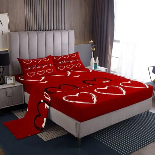 Miniatura 17 de Erosebridal Juego de sábanas de rosas tamaño individual, color azul, diseño romántico para mujeres, niñas, esposa, pareja, día de San Valentín