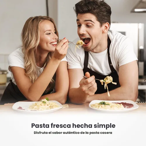 Miniatura 2 de ISILER Máquina para hacer pasta, 9 ajustes de grosor ajustables, máquina de pasta 2 en 1 con rodillos y cortador, fabricante de fideos para piel