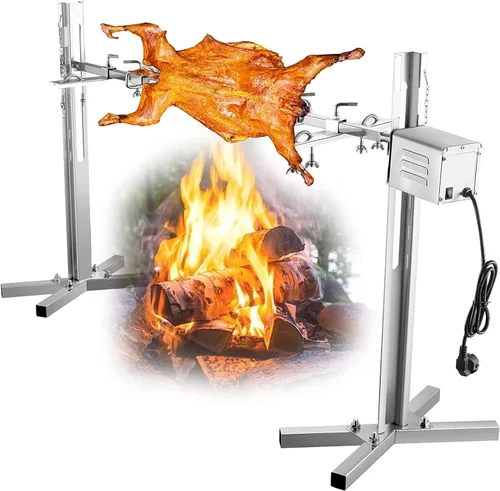 iMeshbean Kit de parrilla eléctrica para barbacoa, 90 libras de acero inoxidable, barra asadora de asador, asador de asador, kit de barbacoa de