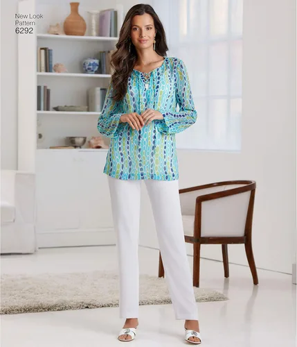 Miniatura 4 de New Look Patrón de costura 6292: Túnica o top de señoritas y pantalones de tirar, Papel, Blanco, Tamaño: A (10-12-14-16-18-20-22)