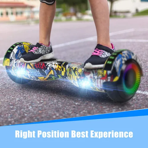 Miniatura 7 de FLYING-ANT Patinete autoequilibrante de 16.51 cm con altavoz y luces LED rojas A01 verde y gris-no bluetooth