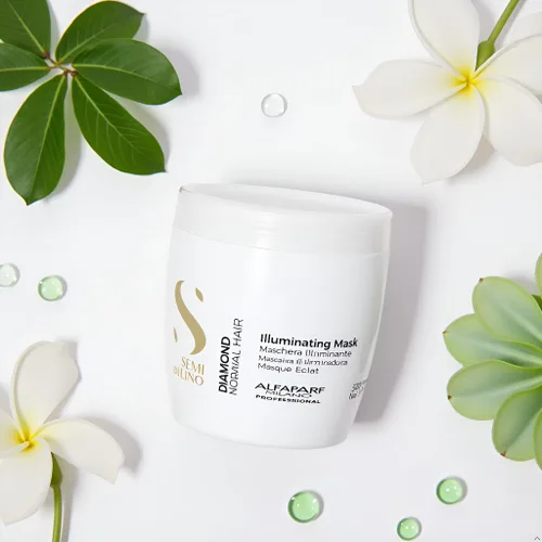 Miniatura 4 de Alfaparf Milano Semi Di Lino Diamond Illuminating Hair Mask - Acondicionador profundo seguro para el color para cabello teñido – Añade brillo
