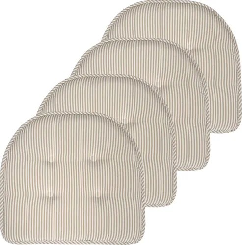 Miniatura 19 de Sweet Home Collection - Cojín de espuma viscoelástica para silla con capitoné, antideslizante, parte trasera de goma, en forma de U, 17 x 16 Piel