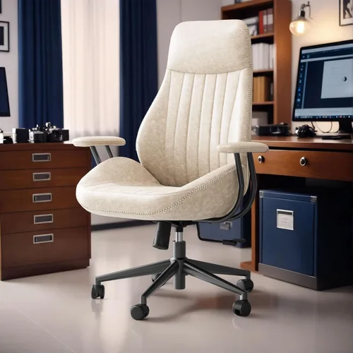 Miniatura 12 de CAODOC Silla de Oficina de Respaldo Alto, Silla Giratoria Moderna de Oficina, Silla de Juego de Tela de Gamuza Marrón, Silla de Oficina