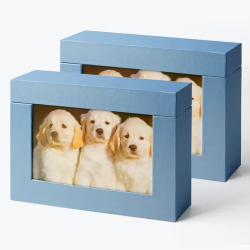 Cajas de fotos de cartón para fotos de 5 x 7 pulgadas, juego de cajas de almacenamiento de fotos familiares, caja de álbum de fotos, caja de Blue2