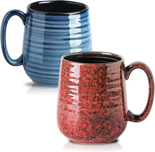 Miniatura 8 de HASENSE - Taza de café de cerámica grande de 20 onzas con gran asa, taza de té de cerámica para oficina y hogar, taza grande de regalo para papá