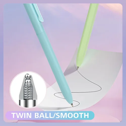 Miniatura 3 de WRITECH Bolígrafos de gel de punta fina: tinta multicolor retráctil de 0.5mm, 8 unidades, clic silencioso, sin manchas, escritura extra suave, punta