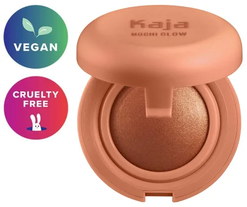 Miniatura 4 de Kaja Resaltador Mochi Glow 4 tonos, mezclable, de aspecto natural, compacto, tamaño de bocado, polvo de estrellas 04, 0.15 onzas 04 Polvo