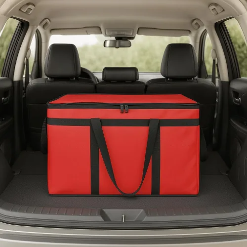 Miniatura 6 de Bodaon Paquete de 2 bolsas grandes aisladas para entrega de alimentos, XXXL para compras de comestibles/catering/pizza, bolsa de entrega de viaje