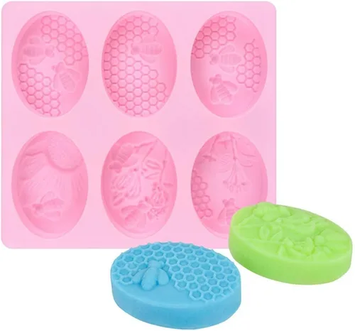Miniatura 4 de 2 moldes de jabón de silicona de abeja, moldes de panal para hacer dulces de gelatina de chocolate