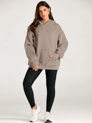 Miniatura 6 de EFAN - Sudadera con capucha para mujer - Sudadera de vellón sobredimensionada con mangas largas para otoño e invierno, ropa de moda inspirada