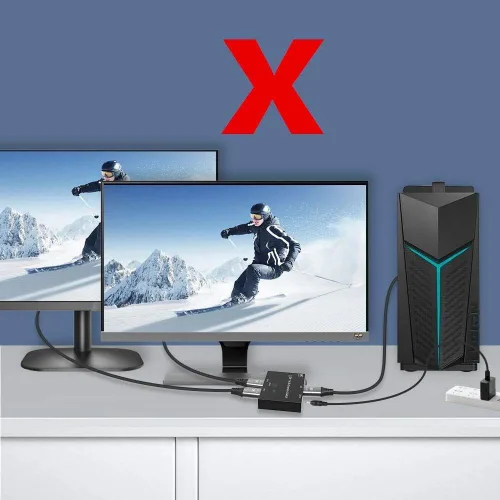 Miniatura 7 de Caja de conmutadores DisplayPort 2 en 1 salida 8K @30Hz 4K a 120Hz DisplayPort 1.4 Switcher compatible con PC, laptop, monitor, juegos, TV