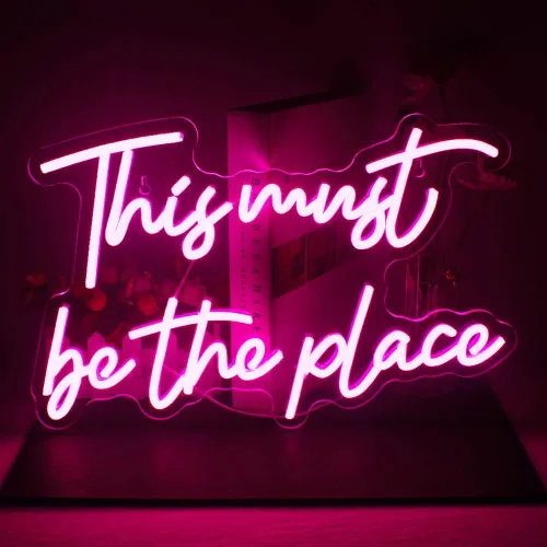 Este Debe Ser El Lugar Letrero De Neón Letra Rosa Led Para Decoración De Pared Usb Letrero De Palabra Enciende Para Dormitorio Sala De Juegos Salón