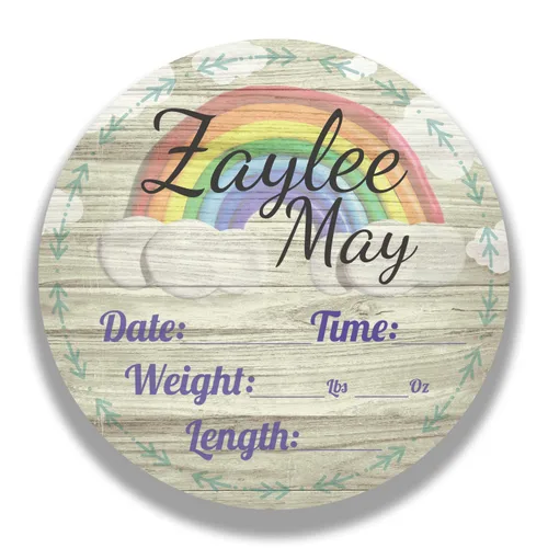 Miniatura 15 de Letrero de anuncio para bebé recién nacido, nombre personalizado para revelación de género, niña y niño, neutro, decoración de pared, regalos