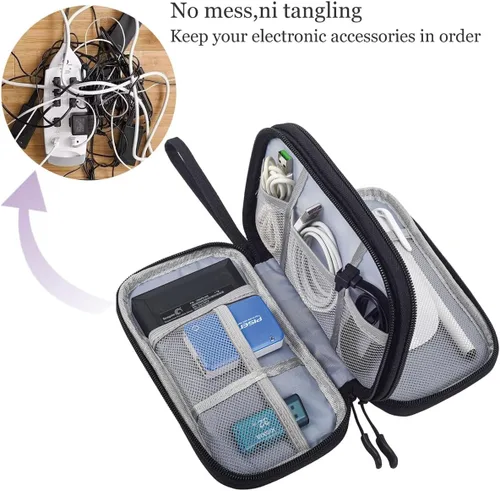 Miniatura 7 de CAAORDKSO Bolsa Organizadora de Electrónicos para Viaje, Estuche Pequeño Organizador de Cables Impermeable, Bolsa de Accesorios, Estuche Electrónico