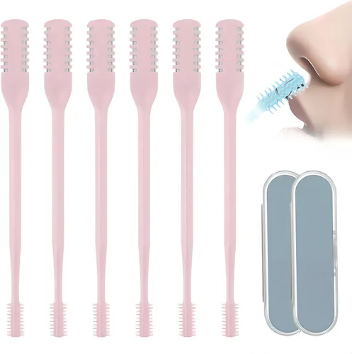 Miniatura 19 de Cortador de pelo nasal portátil, esencial de viaje para hombres y mujeres, herramientas de eliminación de vello de fosas nasales de doble cara
