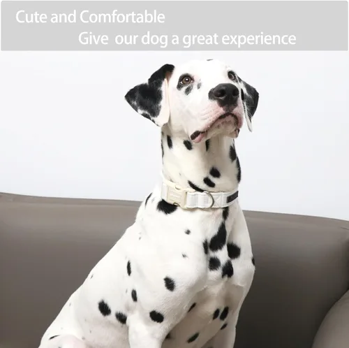 Miniatura 4 de Aring Pet Collar de algodón, ajustable, con hebilla de liberación rápida, para bodas, para perros pequeños, medianos y grandes, blanco