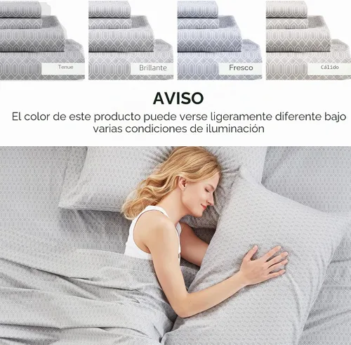 Miniatura 9 de Comfort Spaces Juego de sábanas 100% algodón, transpirable, ligero, suave con bolsillo elástico de 30 cm que se ajusta hasta un colchón de 35 cm