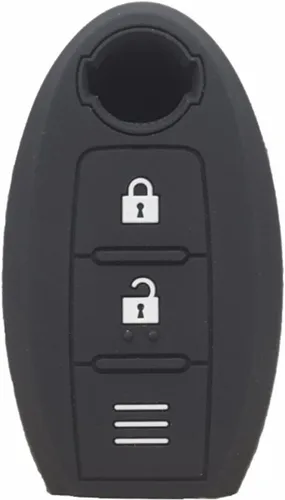 Miniatura 8 de Funda para llave de coche para Nissan Qashqai Skyline Juke Alissa X-Trail, 3 botones de goma de silicona para llave de coche Azul Oscuro