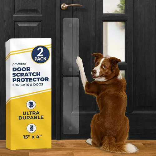 Miniatura 17 de PROTECTO Paquete de 2 protectores de puerta resistentes contra arañazos de perros, 30 x 20 pulgadas, protector de arañazos de puerta transparente