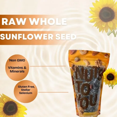 Nuts To You - Semilla de girasol entera cruda de 4 libras en cáscara | Vitaminas y minerales esenciales | Bocadillo saludable de superalimentos