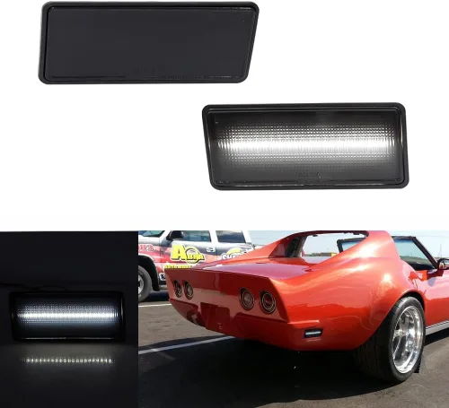 Miniatura 13 de Lente ahumada LED roja para Chevrolet Corvette C3 1974 1975 1976 1977 1978 1979 Luces de marcador lateral del parachoques delantero Lente ahumada