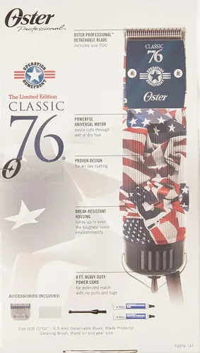 Miniatura 3 de Rasuradora Oster Classic 76 con cuchilla desmontable 76076 076 (edición limitada), bandera