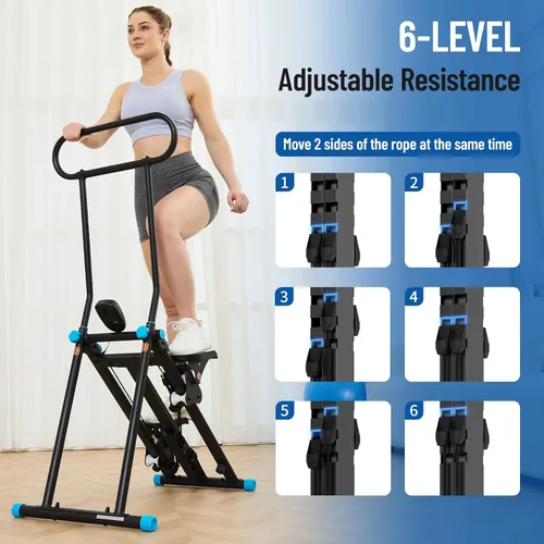 Miniatura 3 de HXD-ERGO Stair Stepper for Home, New Version 6 Adjustable Resistance Vertical Climber Cardio Exercise Machine, Folding Stair Climber for Full Body