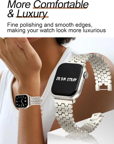 Miniatura 3 de JR.DM Starlight - Correas de repuesto para mujer compatibles con Apple Watch de 1.654 pulgadas (S3/2/1) 1.732 pulgadas, 1.772 pulgadas, 1.772 E