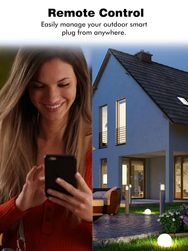 Miniatura 8 de EIGHTREE Enchufe inteligente para exteriores impermeable IP44, enchufe de salida inteligente con 2 salidas controladas independientemente